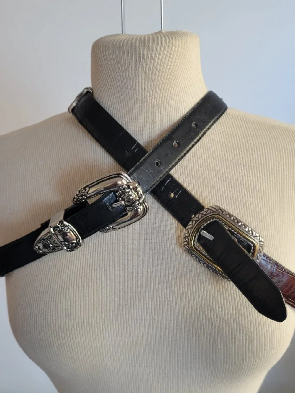 Chrome Hearts Talon Belt & Brighton Marcus Reversible Belt (set of 2)